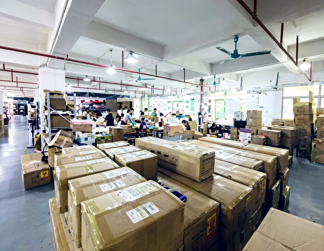 The Bearhug packing and logistics floor where orders are boxed for dispatch